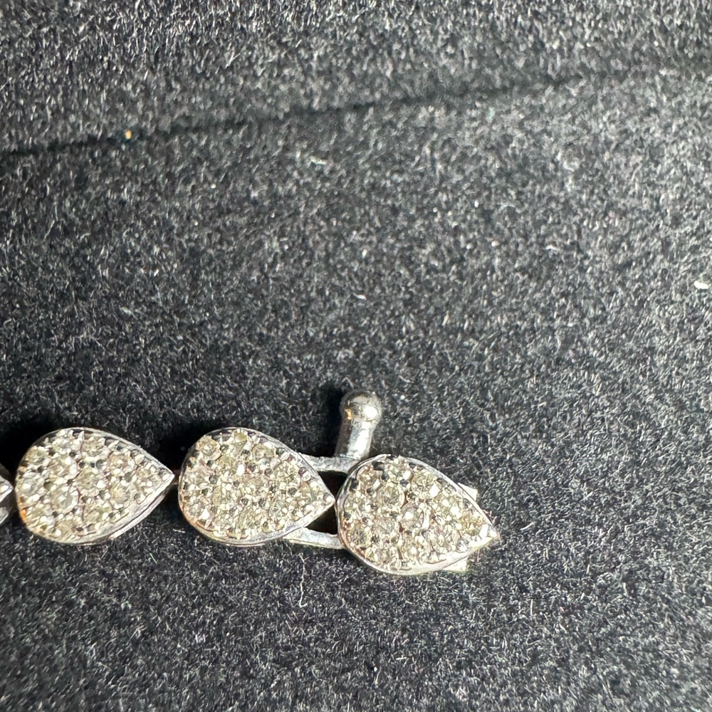 Kay Diamond Pear Link Bracelet 2 ct tw 10K White Gold 7" - Picture 7 of 11